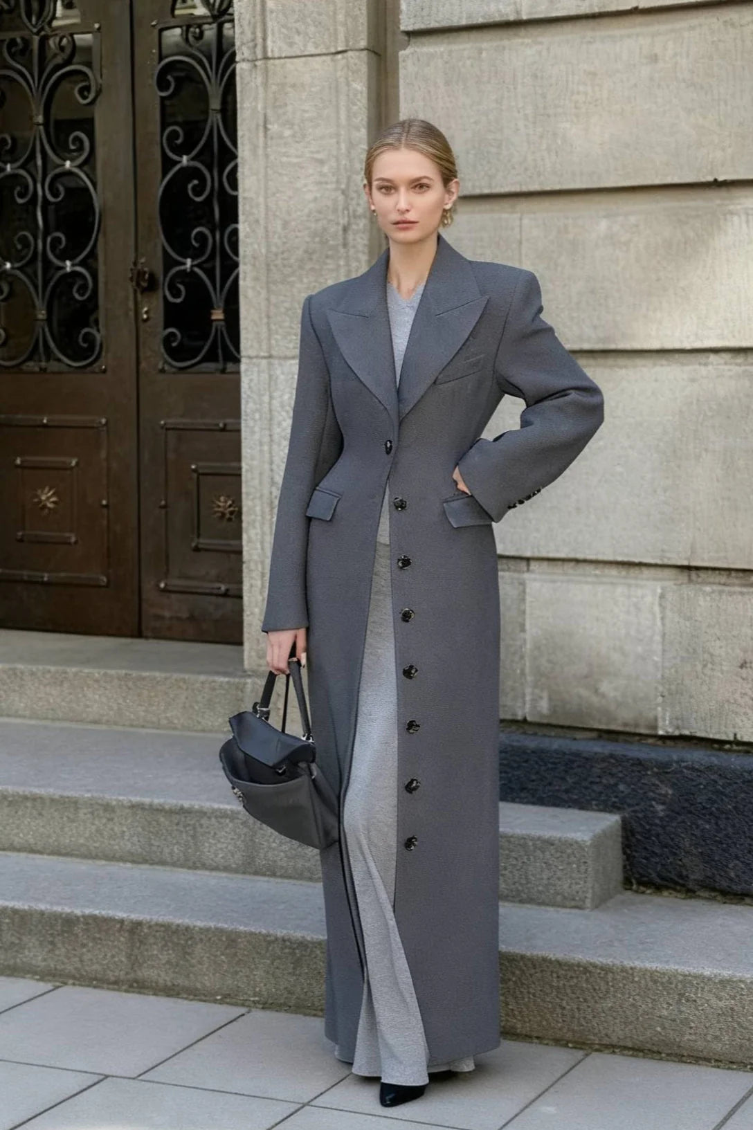 Single-Breasted Wool Coat