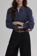 Plaid Relaxed Fit Versatile Premium Elegance Blouse