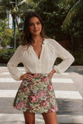 Long V-Neck Lace Button Up Shirt