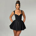 Lace Hollow A Line Yellow Holiday Mini Dress