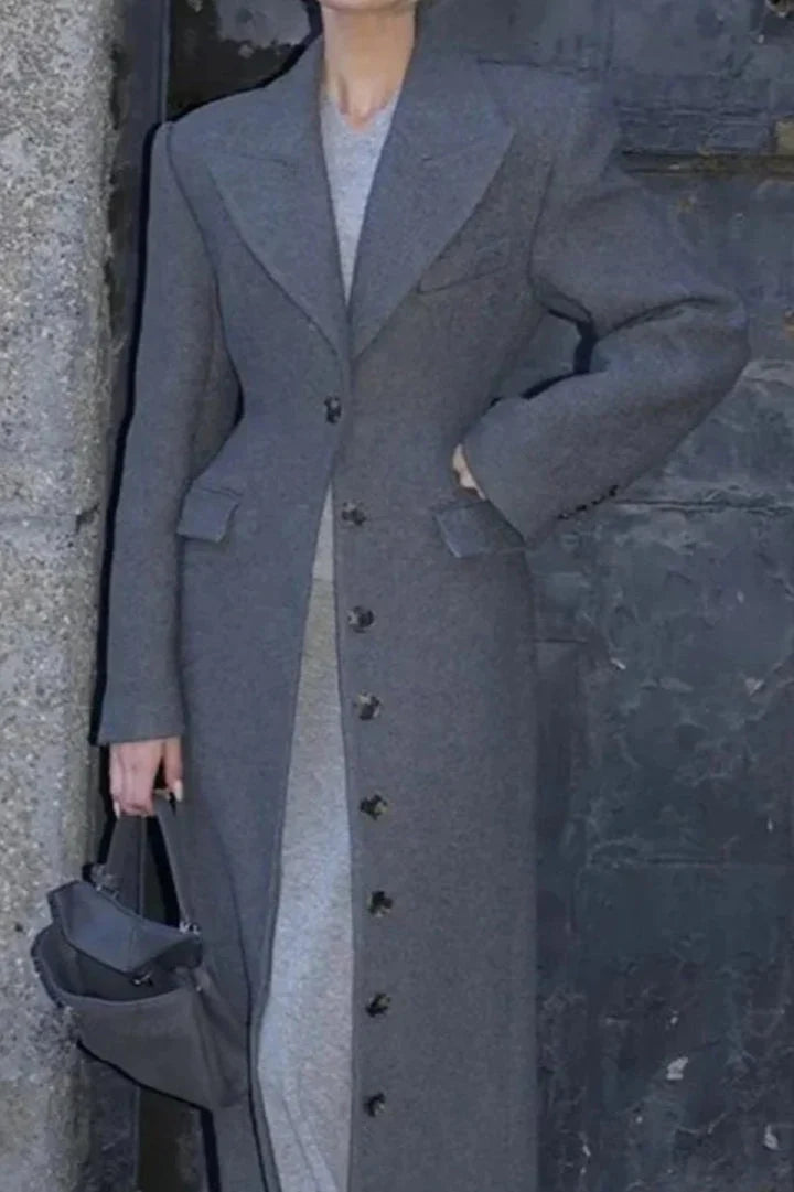 Single-Breasted Wool Coat